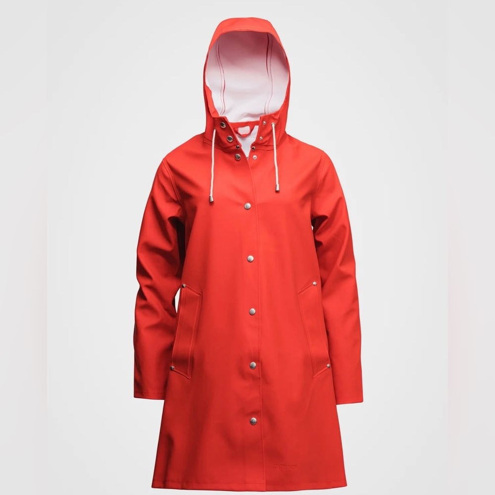 Stutterheim Red Hooded Raincoat